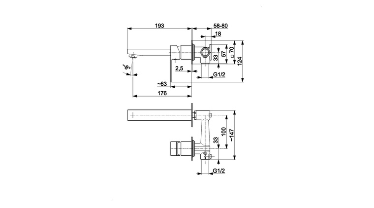 LOGON BRUSHED ROSE GOLD bateria umywalkowa podtynkowa