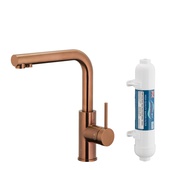 DUERO PURE BASIC bateria kuchenna z funkcją filtracji wody, BRUSHED ROSE GOLD filtr HYDRO+
