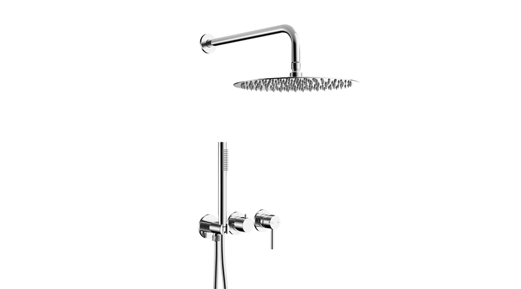 MOZA CHROM zestaw prysznicowy podtynkowy z baterią 3-otworową 2-funkcyjną