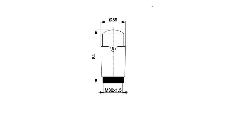 Głowica termostatyczna cieczowa M30x1,5 KOMFORT PRO, CZARNA