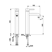 MOZA GUN METAL GREY bateria umywalkowa nablatowa