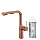 DUERO PURE MOVE bateria kuchenna z funkcją filtracji wody i wyciąganą wylewką, BRUSHED ROSE GOLD + zestaw filtrujący PROFINE SILVER "S"