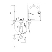 MOZA 316L bateria umywalkowa 2-otworowa