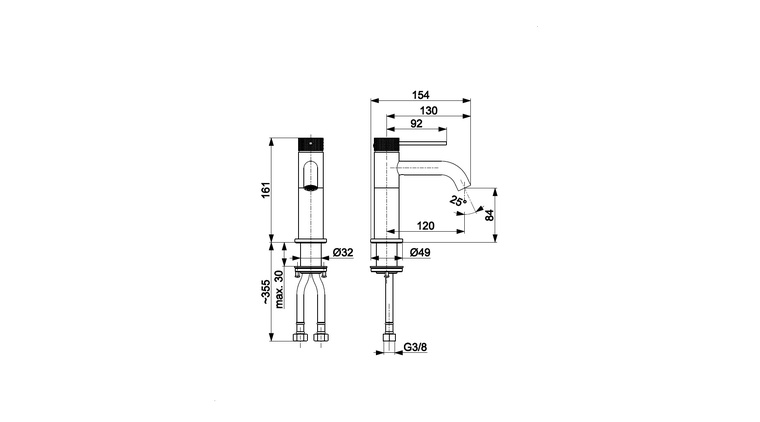 MOZA 316L bateria umywalkowa