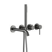 MOZA GUN METAL GREY zestaw wannowy podtynkowy z baterią 3-otworową 2-funkcyjną