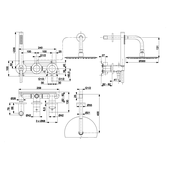 MOZA BRUSHED GOLD zestaw prysznicowy podtynkowy z baterią 3-otworową 2-funkcyjną