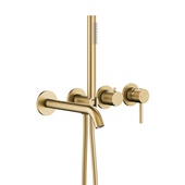 MOZA BRUSHED LIGHT GOLD zestaw wannowy podtynkowy z baterią 3-otworową 2-funkcyjną