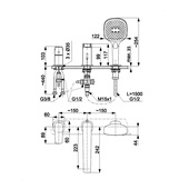 MALAGA CHROM bateria wannowa 3-otworowa