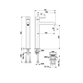 MOZA MINI BLACK bateria umywalkowa nablatowa