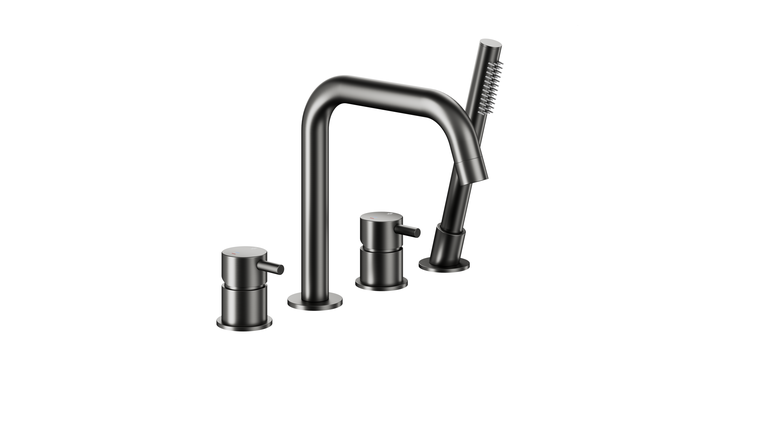 MOZA GUN METAL GREY bateria wannowa 4-otworowa