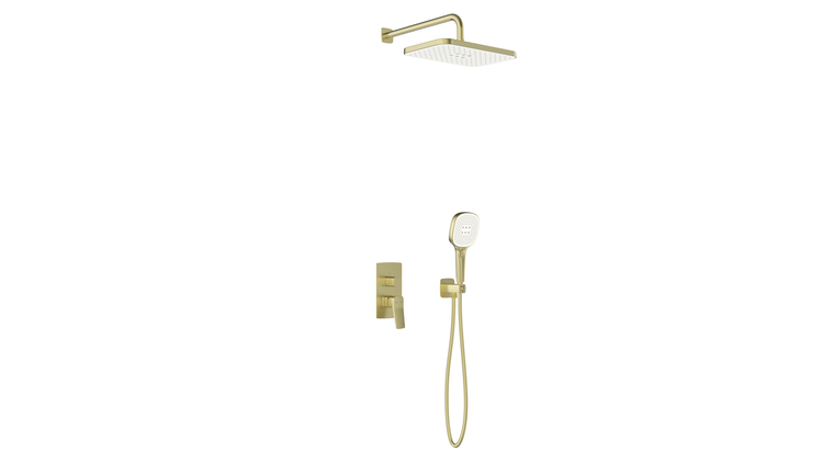 MALAGA BRUSHED LIGHT GOLD zestaw podtynkowy z baterią natryskową