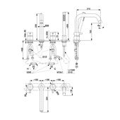 MOZA CHROM bateria wannowa 4-otworowa