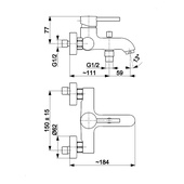 MOZA GUN METAL GREY bateria wannowa
