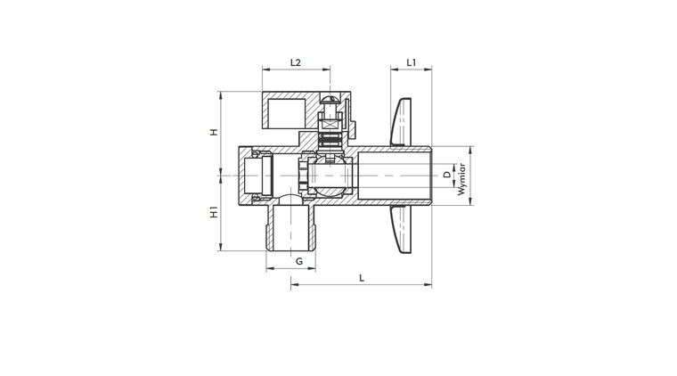 Zawór kulowy kątowy z filtrem 1/2"x 3/4"