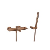 MOZA BRUSHED ROSE GOLD bateria wannowa pozioma z natryskiem punktowym PREMIUM