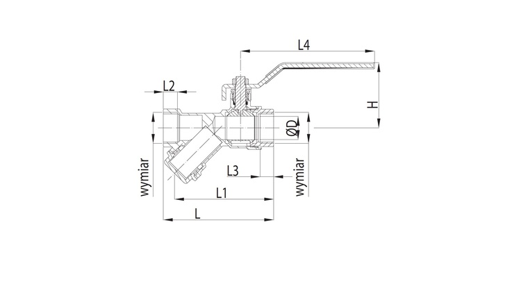 Zawór kulowy z filtrem skośnym 3/4"