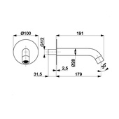 MOZA BRUSHED NICKEL wylot wannowy podtynkowy