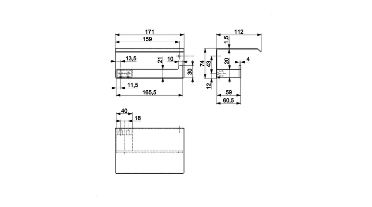 Uchwyt na papier toaletowy z półką WHITE