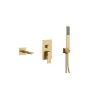 LOGON BRUSHED LIGHT GOLD podtynkowy zestaw wannowy z baterią 3 funkcyjną