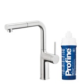 DUERO PURE MOVE bateria kuchenna z funkcją filtracji wody i wyciąganą wylewką, INOX + zestaw filtrujący PROFINE BLUE "S"