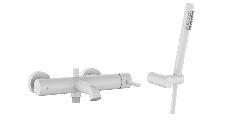 MOZA WHITE bateria wannowa pozioma z natryskiem punktowym PREMIUM