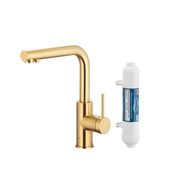 DUERO PURE BASIC bateria kuchenna z funkcją filtracji wody, BRUSHED LIGHT GOLD filtr HYDRO+