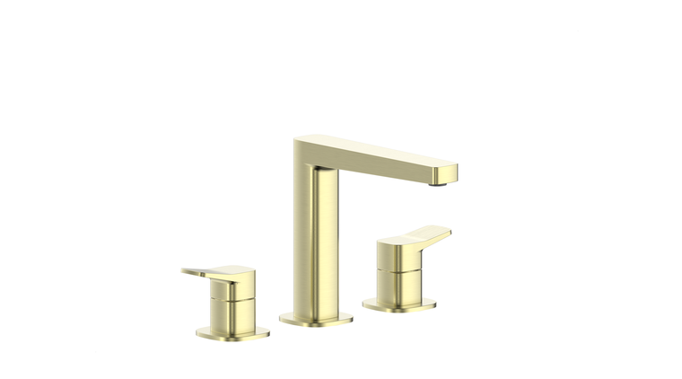 MALAGA BRUSHED LIGHT GOLD bateria umywalkowa 3-otworowa stojąca