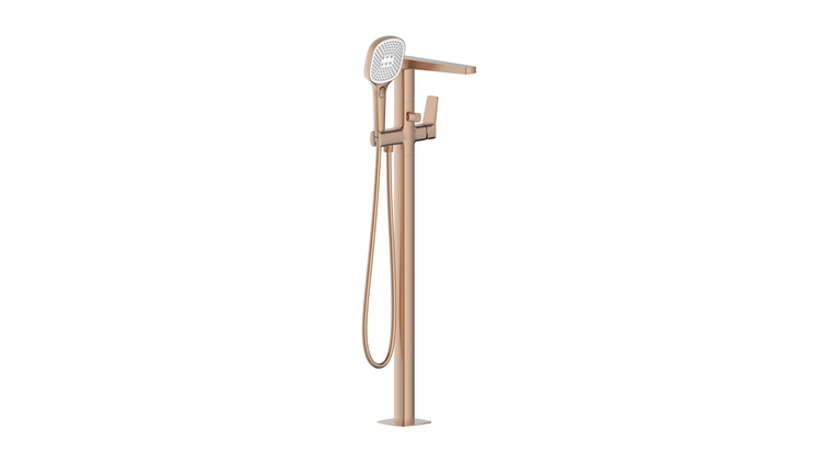 MALAGA BRUSHED ROSE GOLD bateria wannowa wolnostojąca
