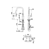 DUERO PURE STYLE bateria kuchenna z funkcją filtracji wody i wyciąganą wylewką, BRUSHED LIGHT GOLD filtr HYDRO+