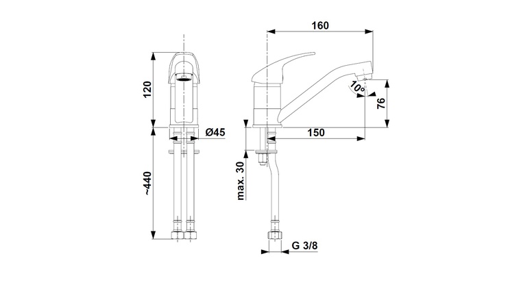 BARYT bateria umywalkowa, obrotowa