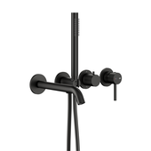 MOZA BLACK zestaw wannowy podtynkowy z baterią 3-otworową 2-funkcyjną