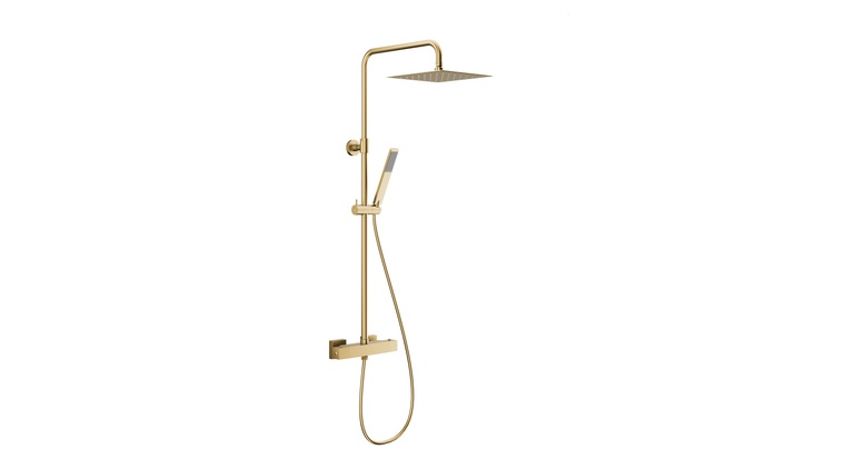 LOGON PREMIUM BRUSHED LIGHT GOLD deszczownia z baterią termostatyczną