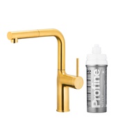 DUERO PURE MOVE bateria kuchenna z funkcją filtracji wody i wyciąganą wylewką, GOLD + zestaw filtrujący PROFINE SILVER "S"