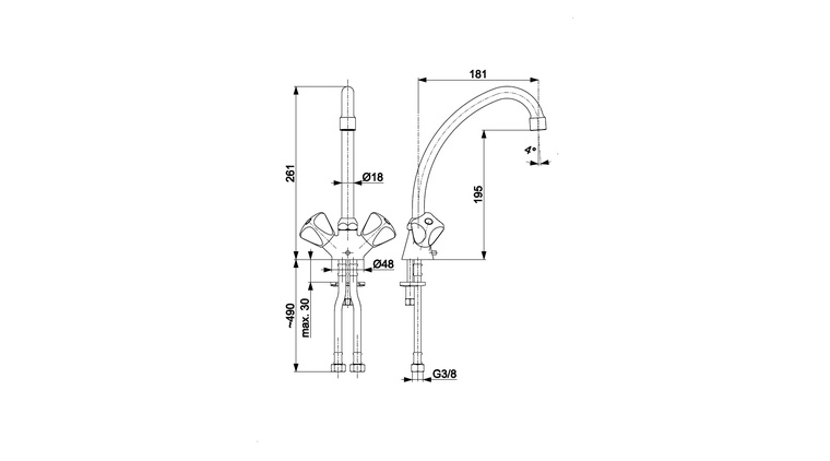 STANDARD bateria dwuuchwytowa, kuchenna
