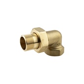 Złączka grzejnikowa, kątowa  ze śrubunkiem 1/2" (oring)