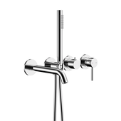 MOZA CHROM zestaw wannowy podtynkowy z baterią 3-otworową 2-funkcyjną