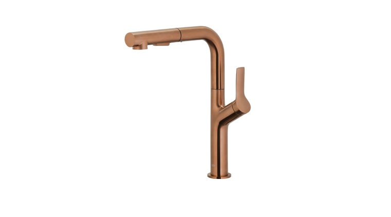 DUERO DESIGN BRUSHED ROSE GOLD bateria kuchenna z wyciąganą wylewką