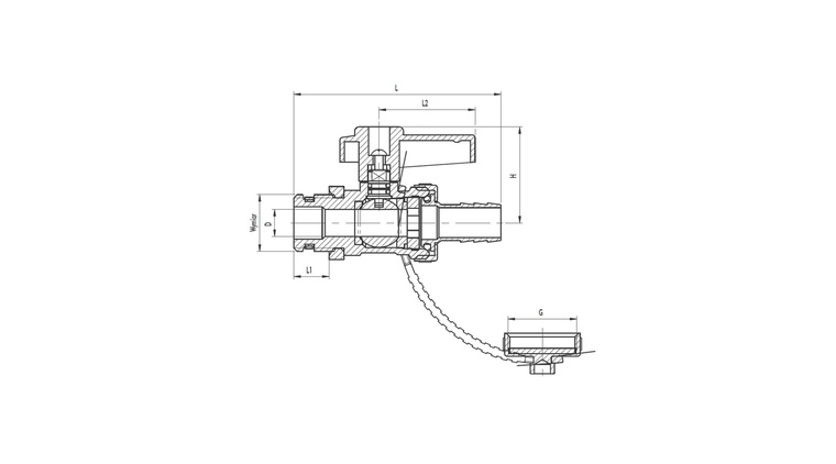 Zawór kulowy spustowy ze złączką i zaślepką 1/2"