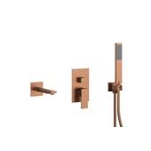 LOGON BRUSHED ROSE GOLD podtynkowy zestaw wannowy z baterią 3 funkcyjną