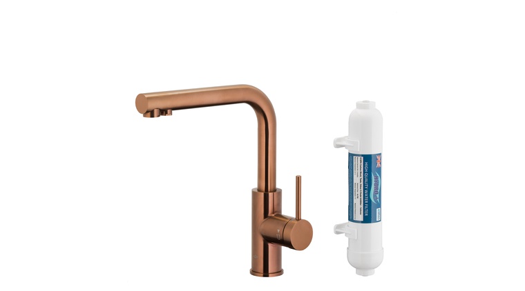 DUERO PURE BASIC bateria kuchenna z funkcją filtracji wody, BRUSHED ROSE GOLD filtr HYDRO+