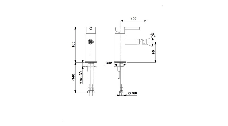 MOZA WHITE bateria bidetowa