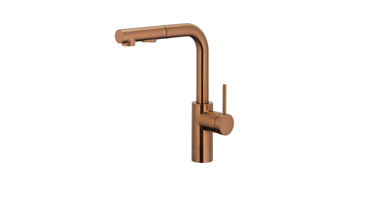 DUERO BASIC BRUSHED ROSE GOLD bateria kuchenna z wyciąganą wylewką