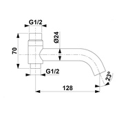 MOZA WHITE wylot wannowy do kompletacji z deszczownią