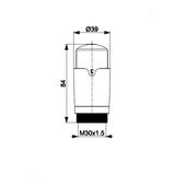 Głowica termostatyczna cieczowa M30x1,5 KOMFORT PRO, CZARNA