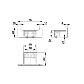 Wieszak punktowy podwójny BLACK