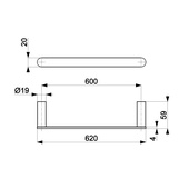 Wieszak ręcznikowy 60 cm WHITE