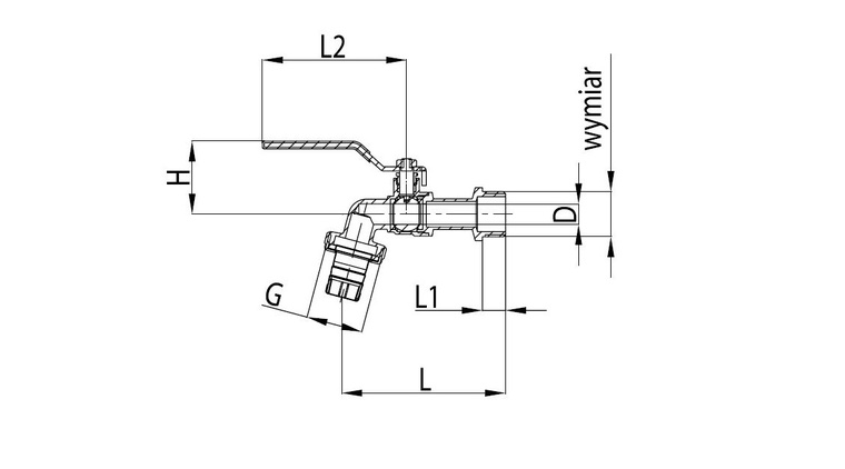 Zawór kulowy czerpalny ze złączką węża 1/2"