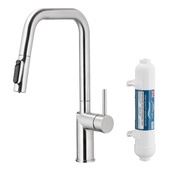 DUERO PURE STYLE bateria kuchenna z funkcją filtracji wody i wyciąganą wylewką, INOX filtr HYDRO+