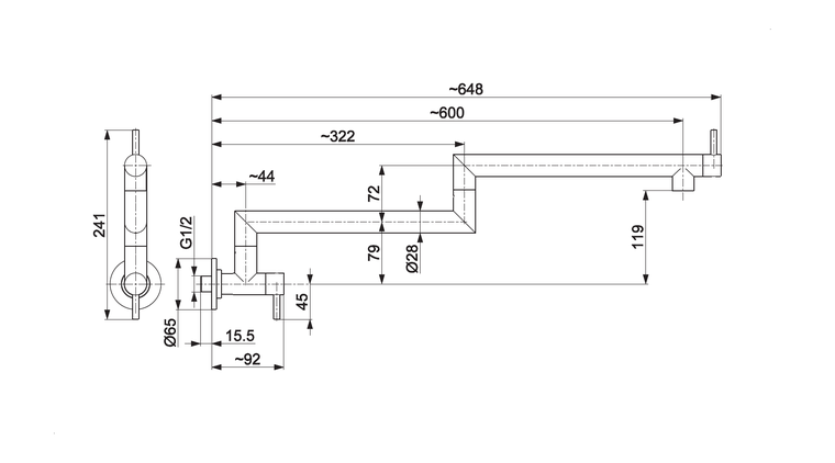 DUERO POT FILLER BRUSHED LIGHT GOLD bateria kuchenna przegubowa