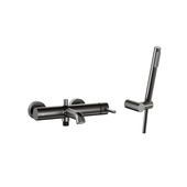 MOZA GUN METAL GREY bateria wannowa pozioma z natryskiem punktowym PREMIUM